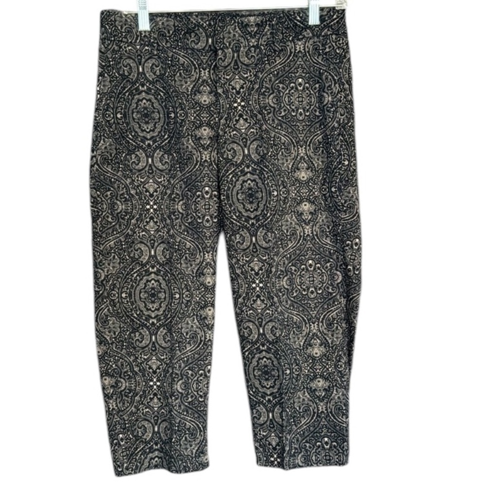 Dockers, black and white paisley floral ankle pant pants cropped size 4